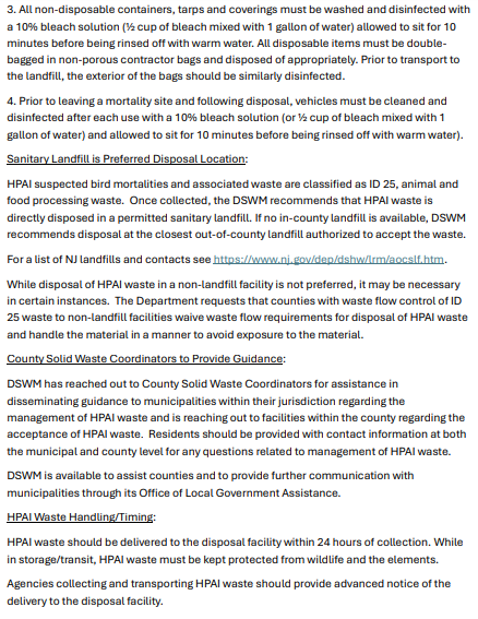 Essex County HPAI Guidance